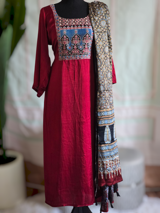 Modal silk 3 pc salwar suit set