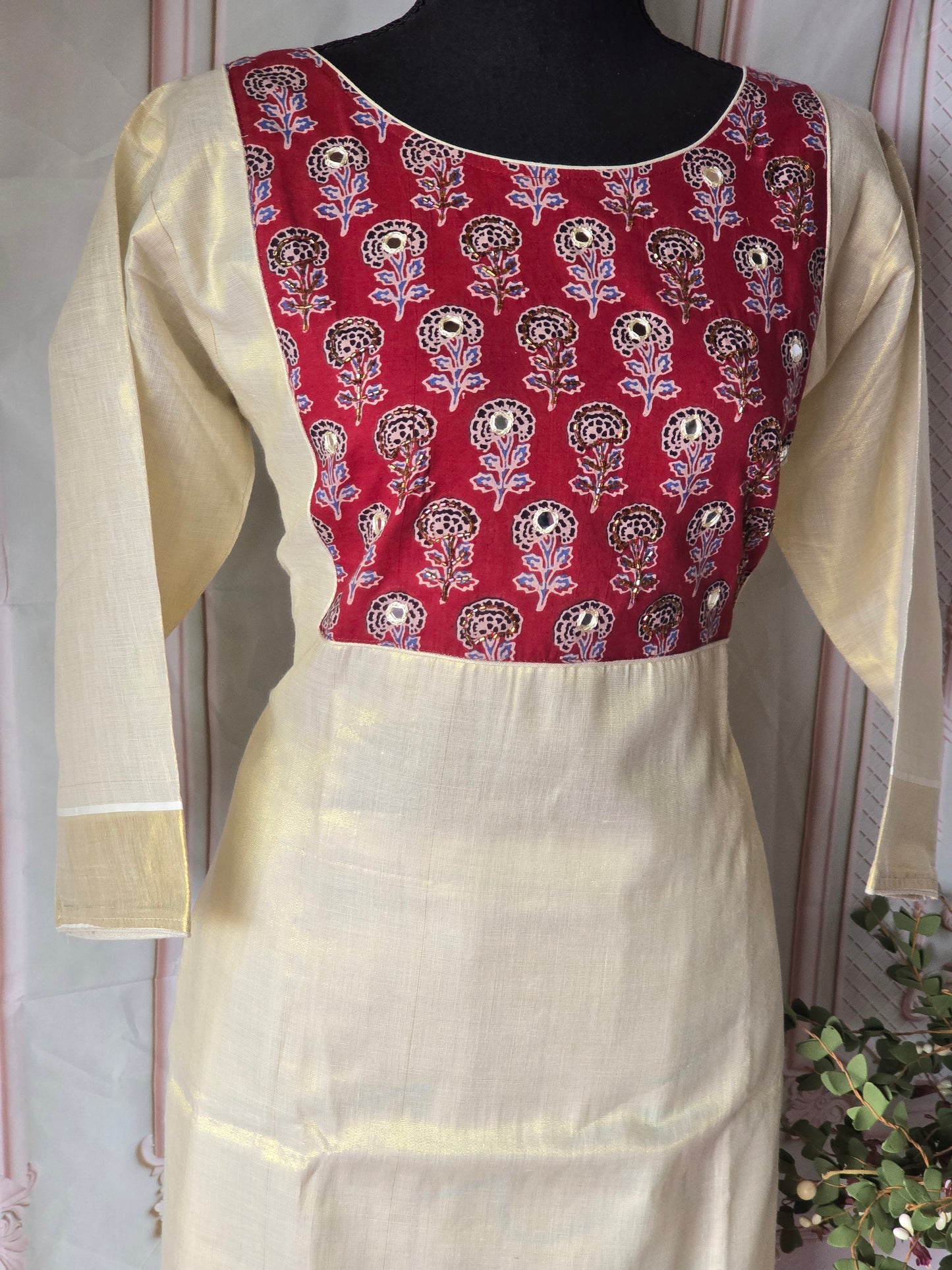 Onam kurti design 9
