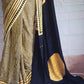 Modal silk saree with black stripes- stitched blouse