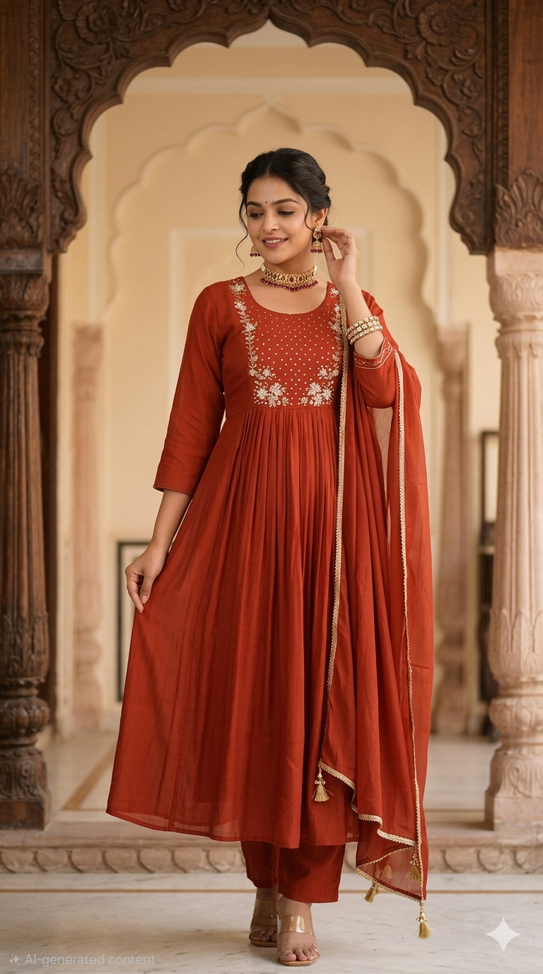 Semi silk 3 pc salwar suit set