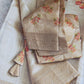 Semi tissue silk saree qith floral design- stitched blouse size 32-38