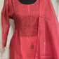 Net kotta 3 pc salwar suit set (brick brown)