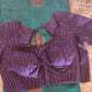 Pure tussar raw silk saree with stitched blouse