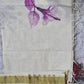 Cotton onam saree with purple printed design