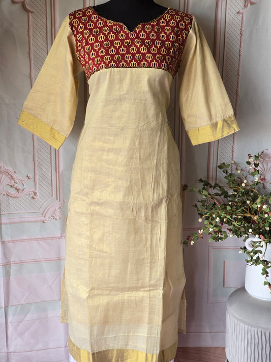Onam kurti design 15