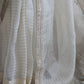 Off white organza saree with sabyasachi border- stitched blouse