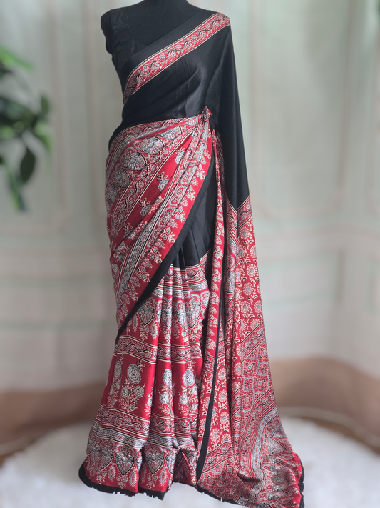 Semi modal saree with stitched blouse