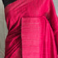 Pure jute silk saree with stitched blouse (sleevless black stripes)