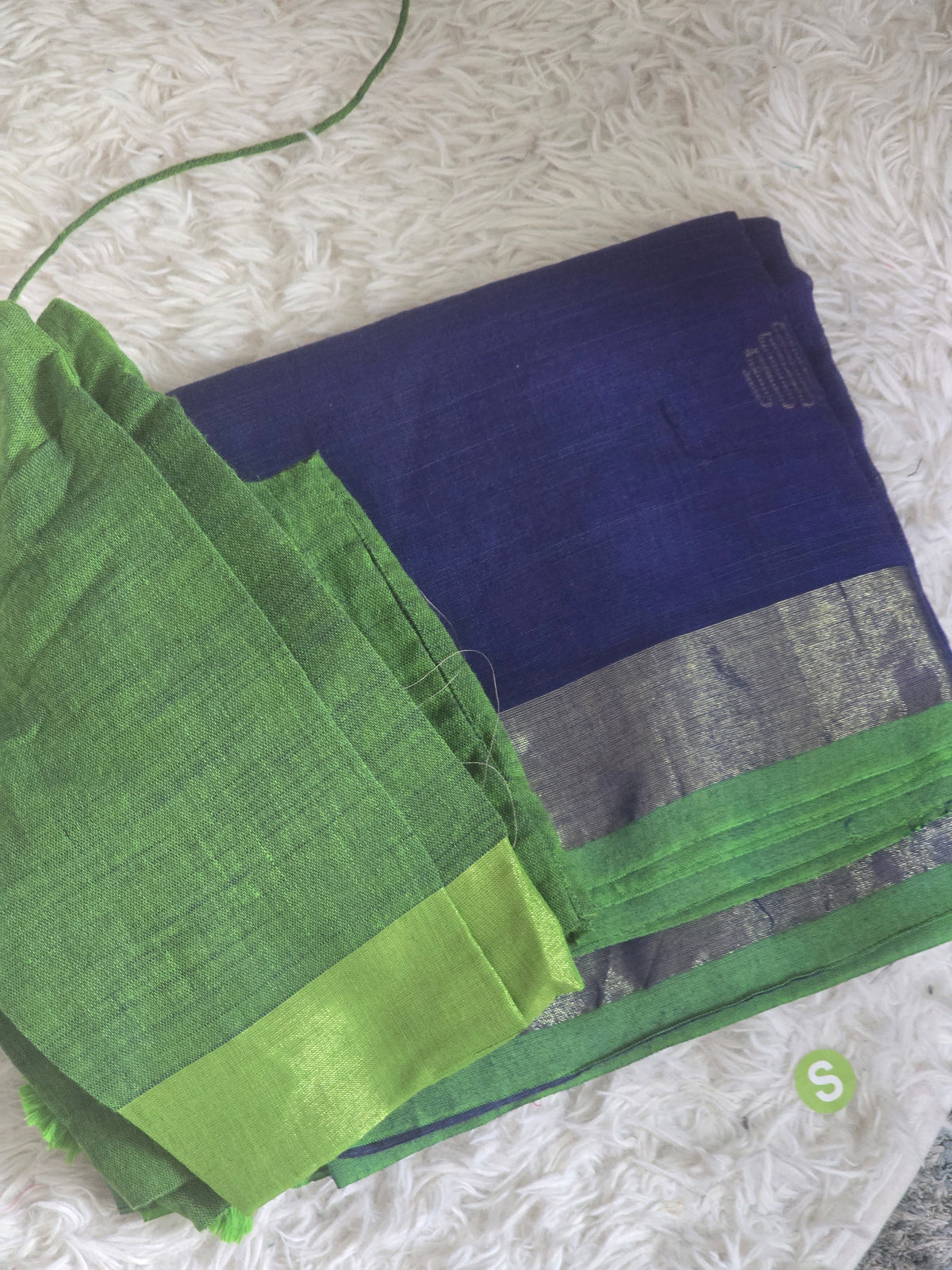 Semi linen saree with stitched blouse
