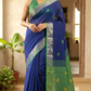 Semi linen saree with stitched blouse