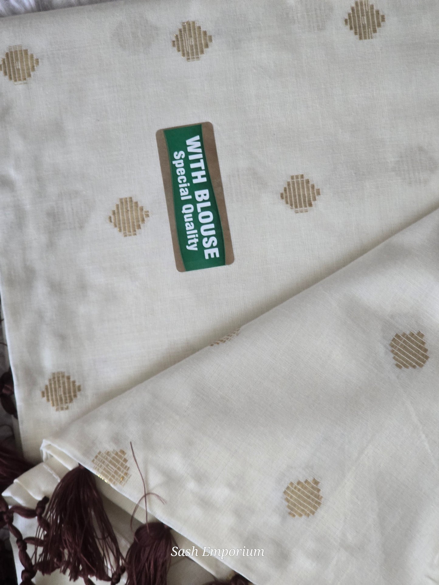 Cotton set saree with gold design