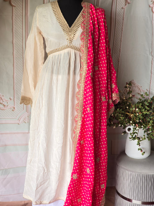 Creme color 3 pc salwar suit set