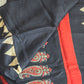 Modal silk with natural dye handblock Ajrakh vanaspati print Saree with stitched blouse