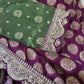 Designer georgette saree with green  stitched blouse
