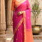 Semi linen saree with stitched blouse