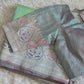 Handloom banarasi tussar saree with meenakari border- Stitched blouse