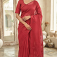 Kota cotton saree with applique design- stitched blouse