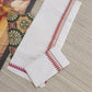 Premium cotton set mund with temple border- with matching printed blouse