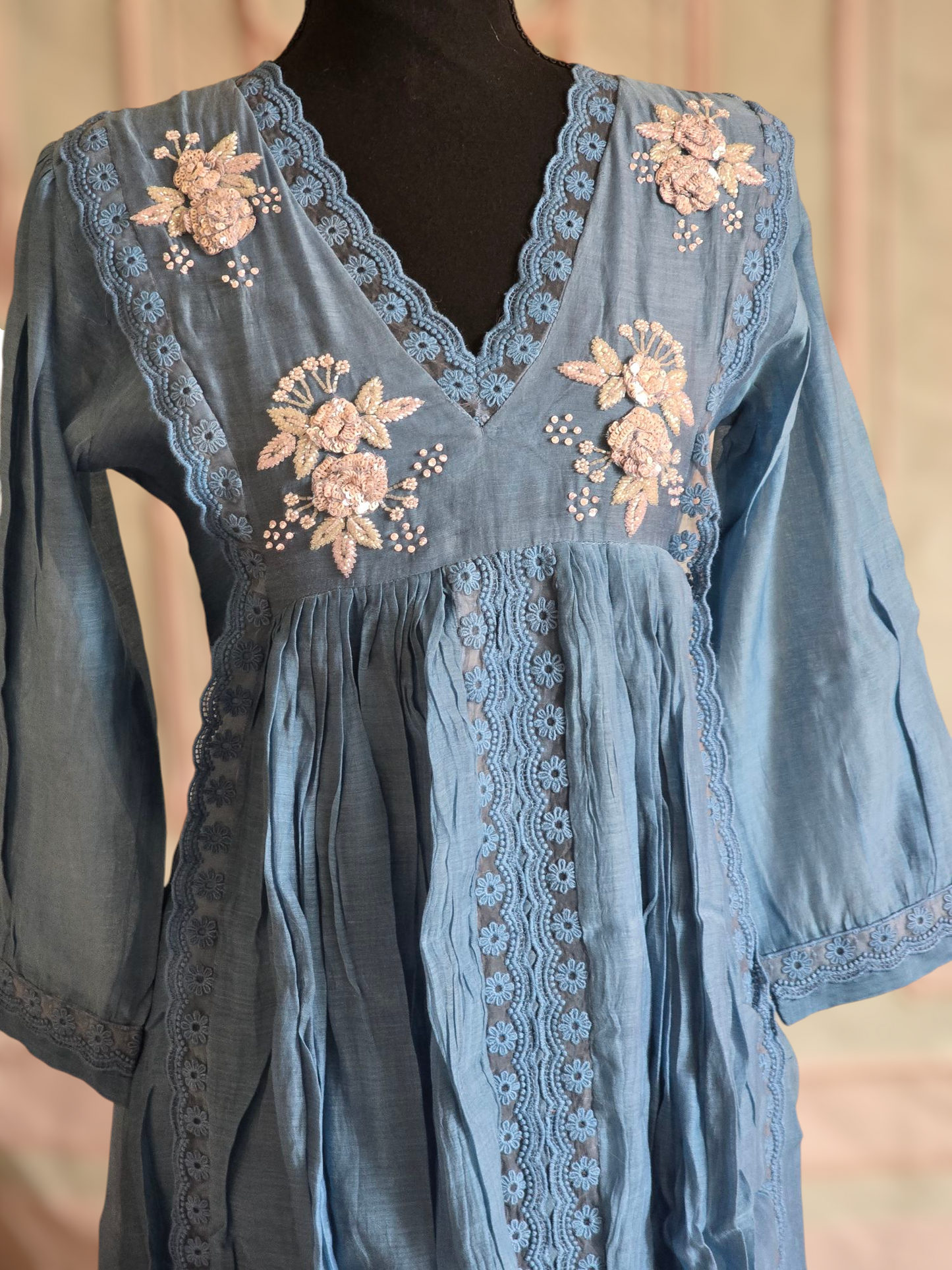 Malai chanderi 3 pc salwar suit set