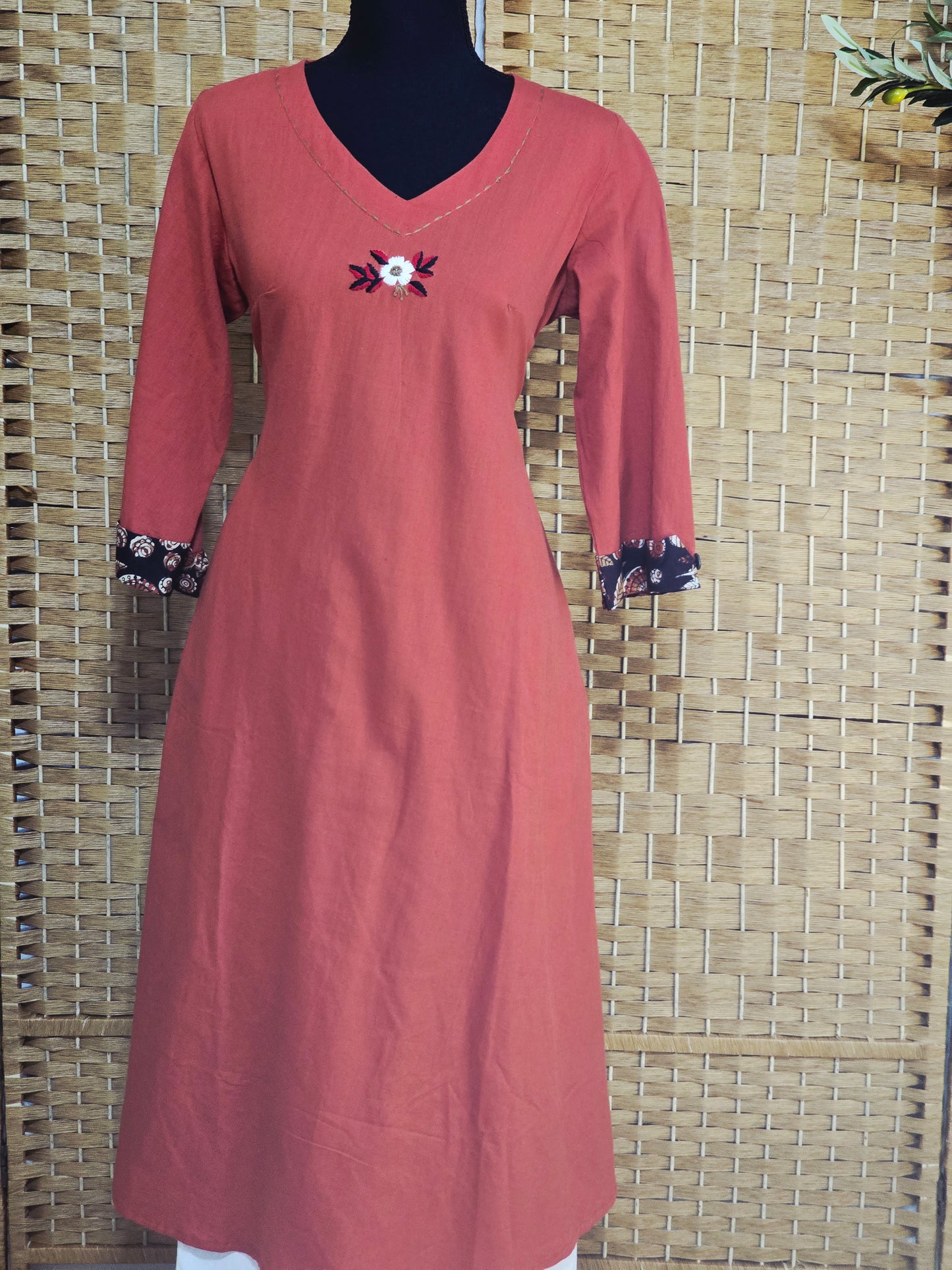 Cotton A line kurti with pant