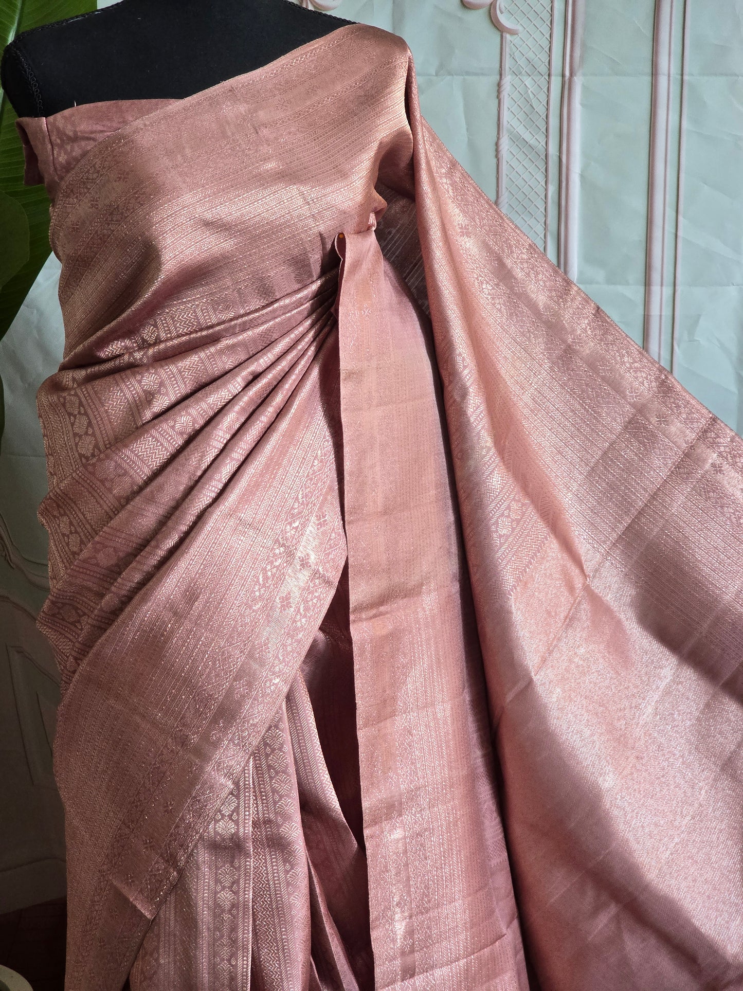 Brocade kancheepuram silk saree with (unstitched) blouse pc
