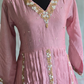 Malai chanderi 3 pc salwar suit set(Baby pink