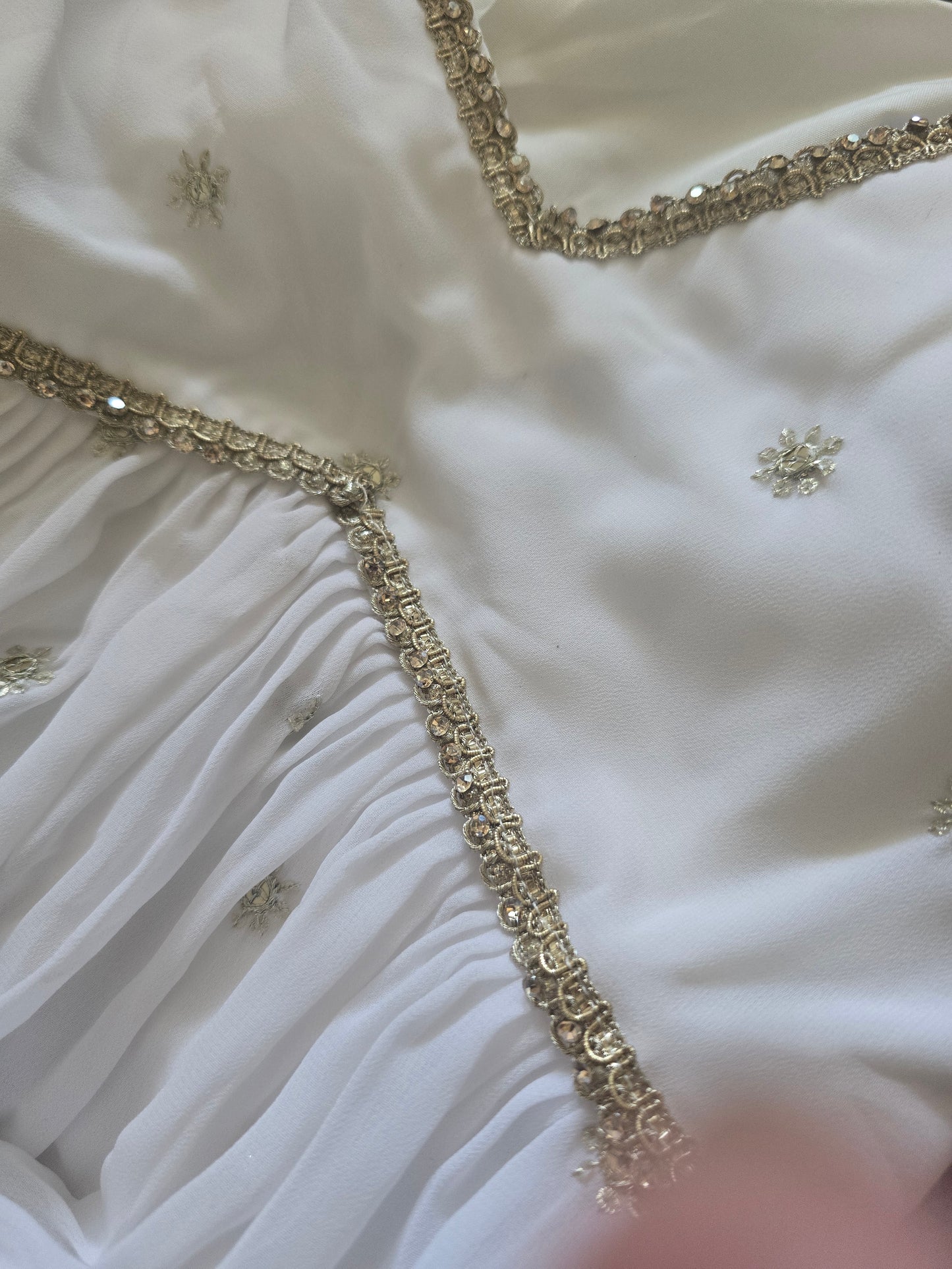 A line kurti with yoke design (white)