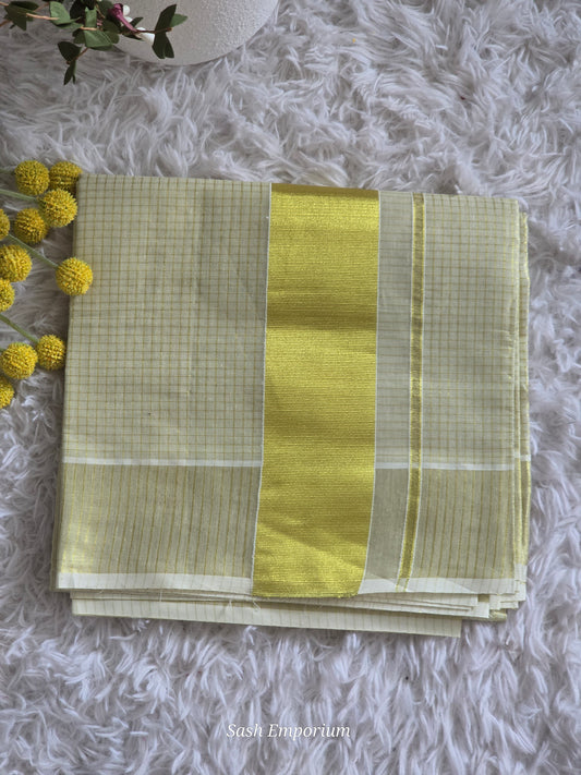 Tissue check design set saree