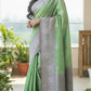 Handloom banarasi tussar saree with meenakari border- Stitched blouse