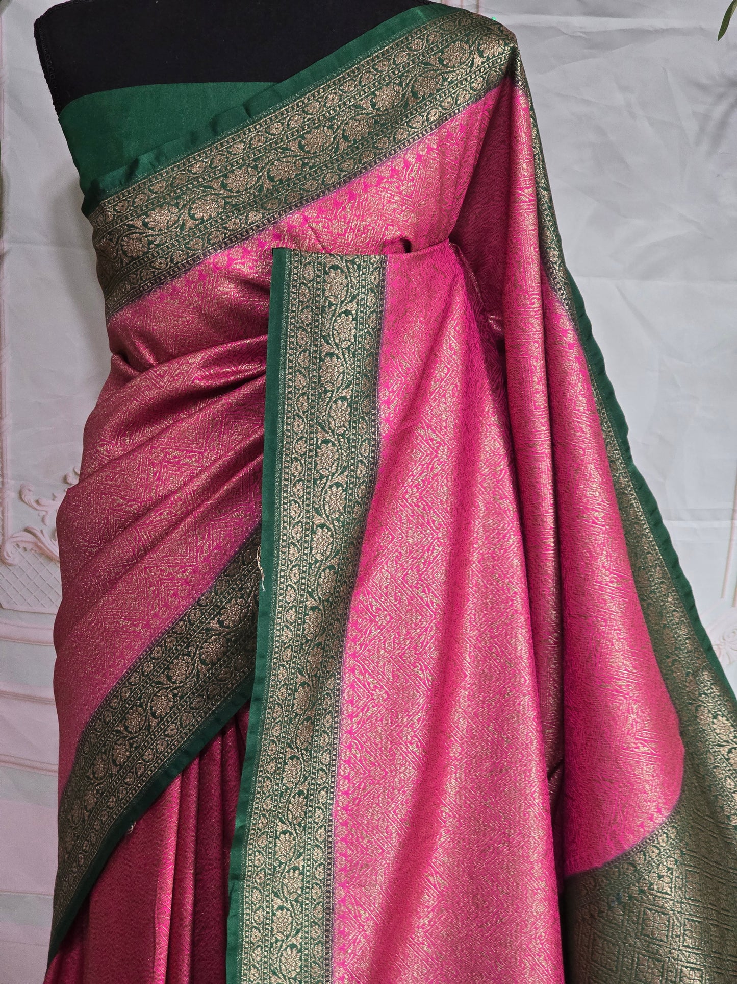 Semi katan soft silk saree with stitched blouse