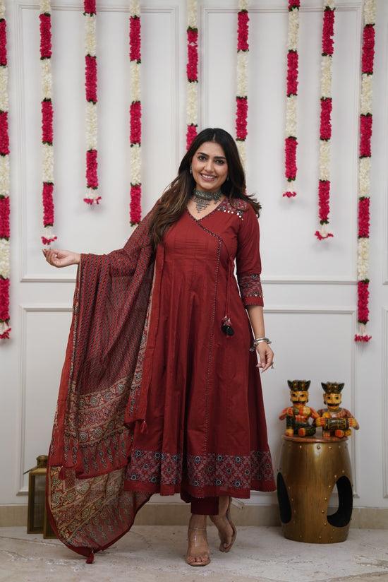 Cotton 3 pc salwar suit with duplex pant set