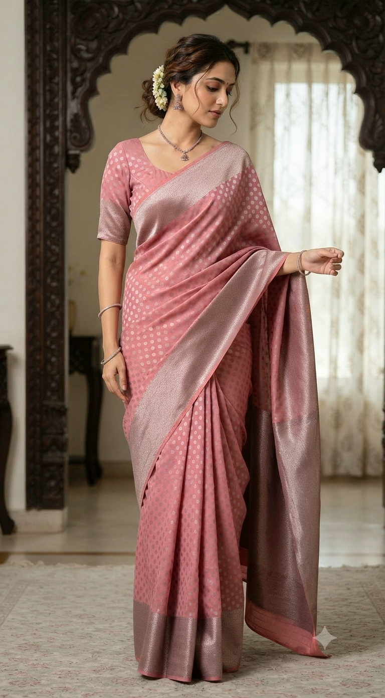 Semi banarasi saree with stitched blouse