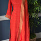 3 pc salwar suit set ( with banarasi dupatta (burnt orange)
