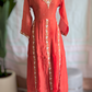 Malai chanderi 3 pc salwar suit set-Rusty orange shade