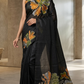 Paper cotton silk saree with floral design -No BP