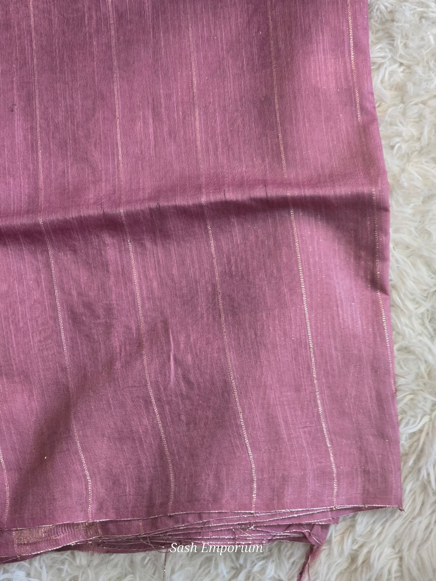 Semi tussar saree with silver stripes- with BP