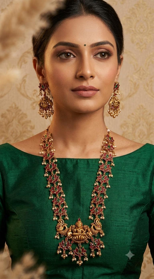 Lotus long haaram with earrings