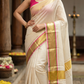 Onam saree with pink/green combo