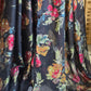 Black floral chiffon brasso saree with mirror and lace border - BP