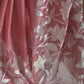 Turquish organza saree (baby pink) with applique work- stitched blouse