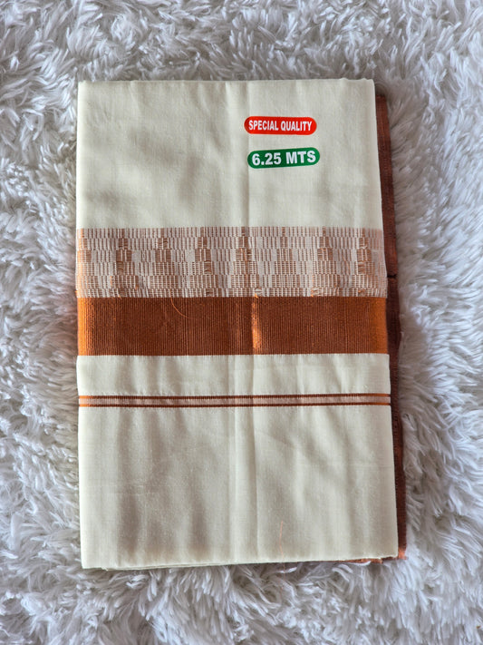Cotton set saree with copper border