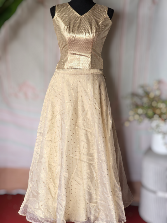 Golden beige skirt and top (28-36 chest size)