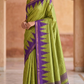 Semi silk saree green/ purple comb-BP