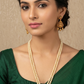 Off white pearl haaram goddess pendent with earrings