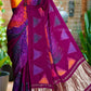 Gajji silk saree with bandhej print- stitched blouse
