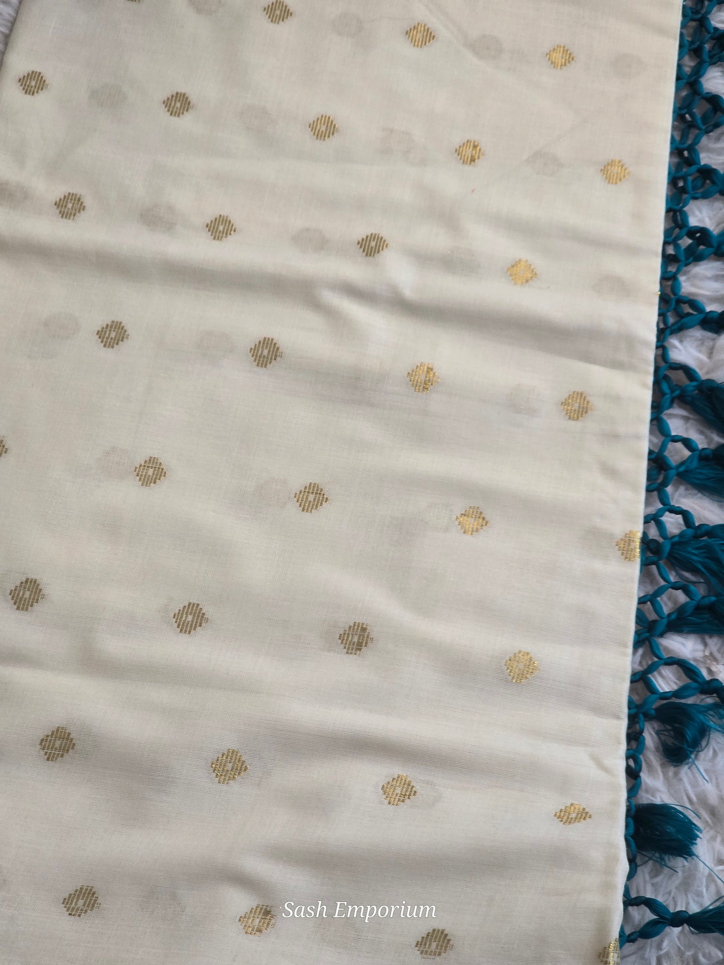 Cotton set saree with gold design