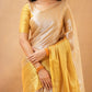 Semi tissue saree yellow gold-No Blouse