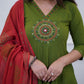 Cotton 3 pc salwar suit set with mirror work
