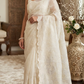 Pure organza saree (off white) with applique work- stitched blouse
