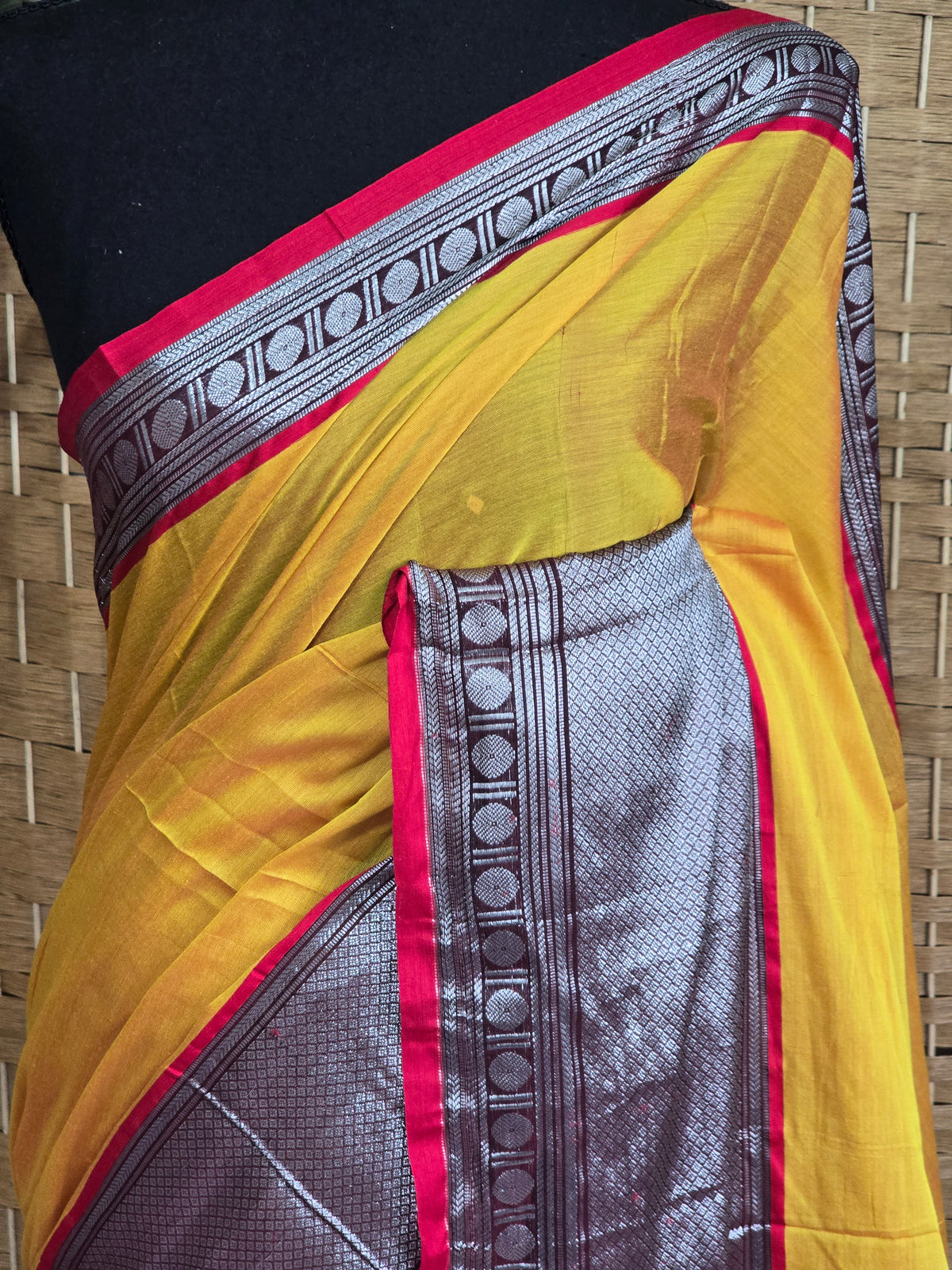 Narayanpet cotton saree with stitched blouse